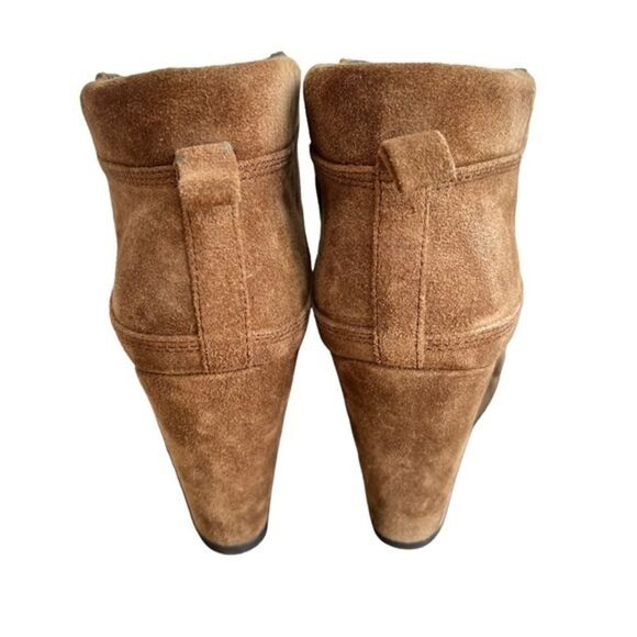 Via Spiga Women's Suede Brown Lace Up Wedge Ankle Bootie size 10 - Picture 3 of 5